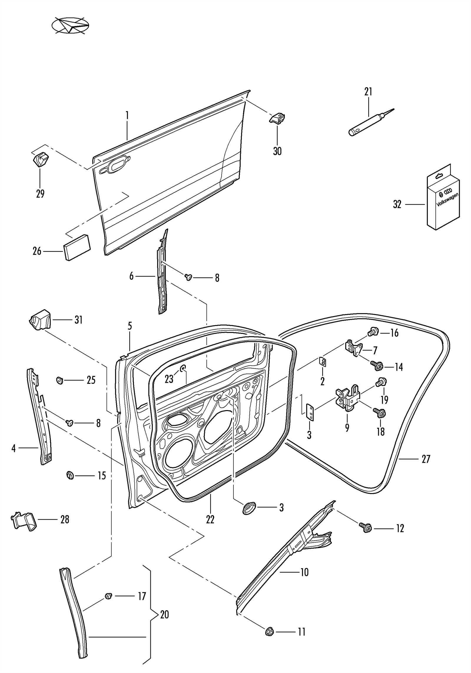 volkswagen jetta body parts diagram