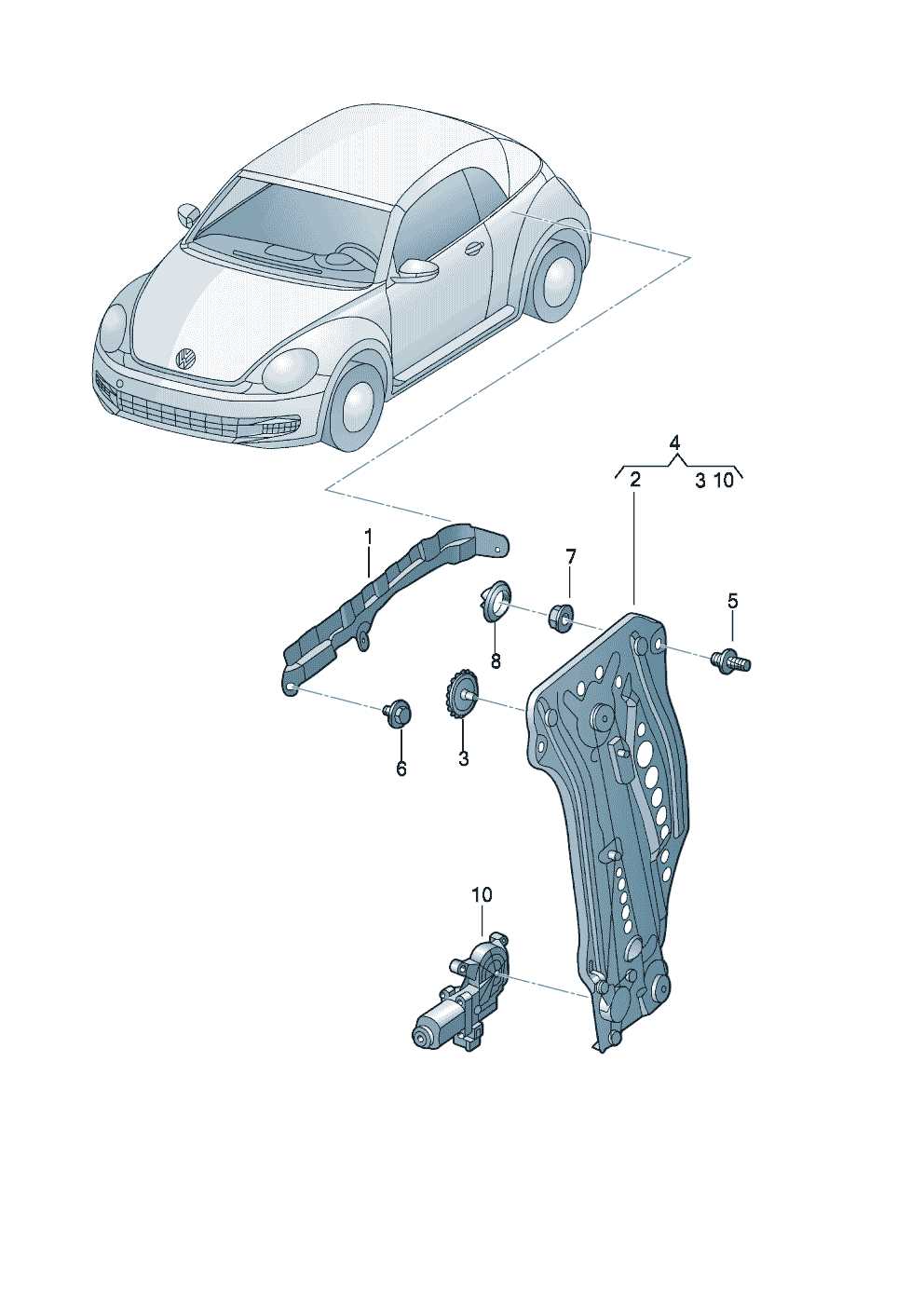 vw beetle body parts diagram