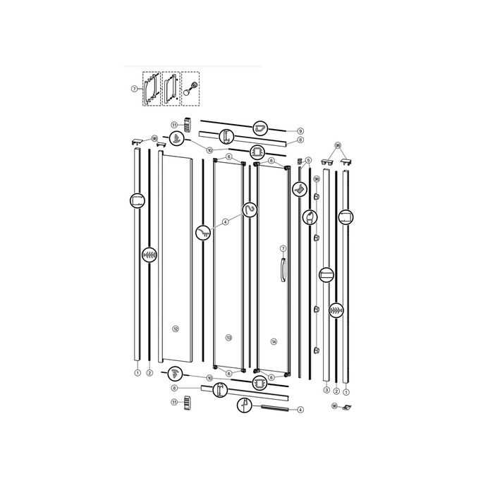 replacement shower door parts diagram