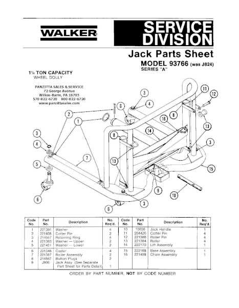 walker jack parts diagram