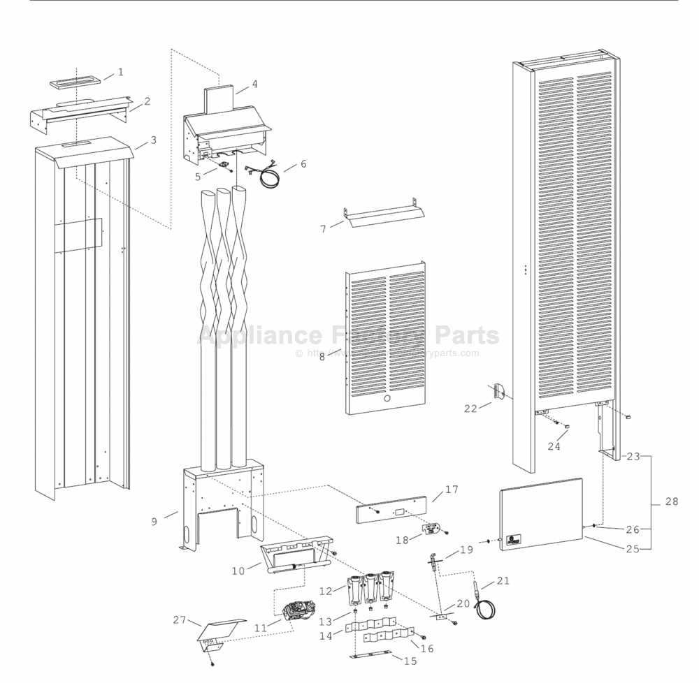 wall heater parts diagram