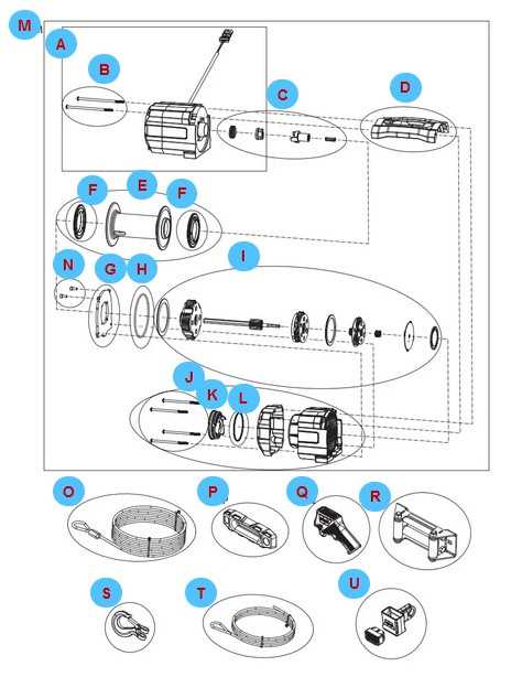 warn a2000 winch parts diagram