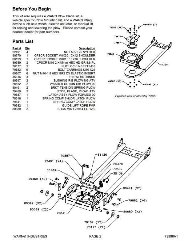 warn atv plow parts diagram