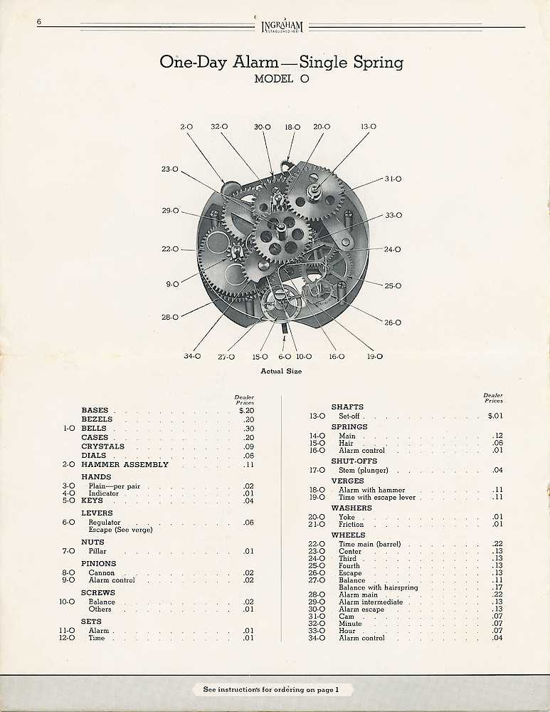 watch movement parts diagram