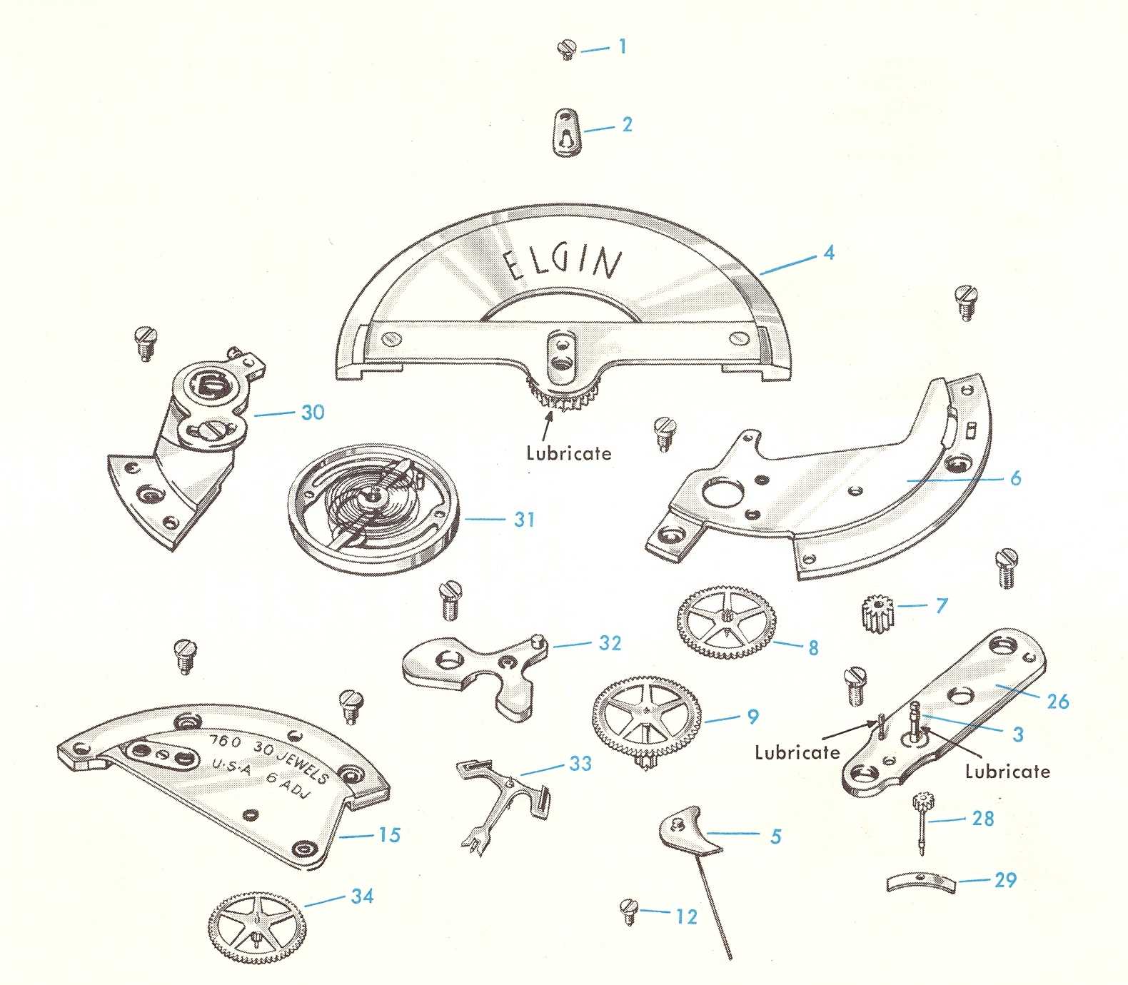 watch movement parts diagram