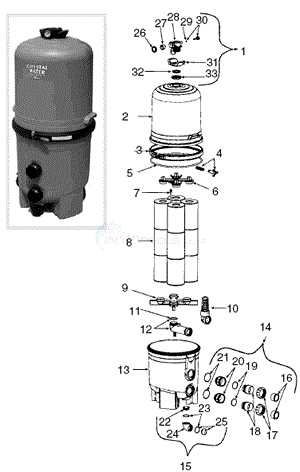 waterway pool filter parts diagram