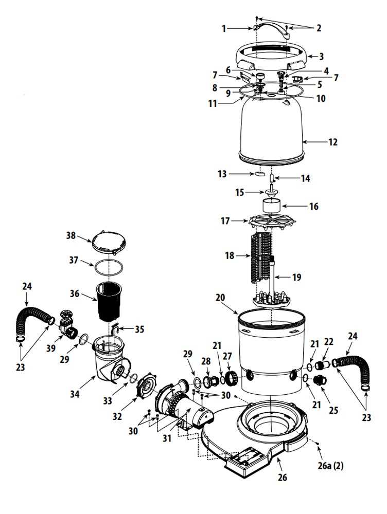 waterway sand filter parts diagram