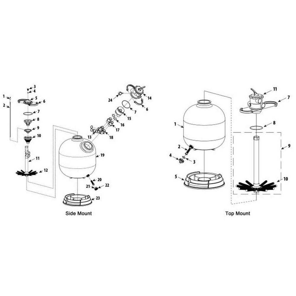 waterway sand filter parts diagram