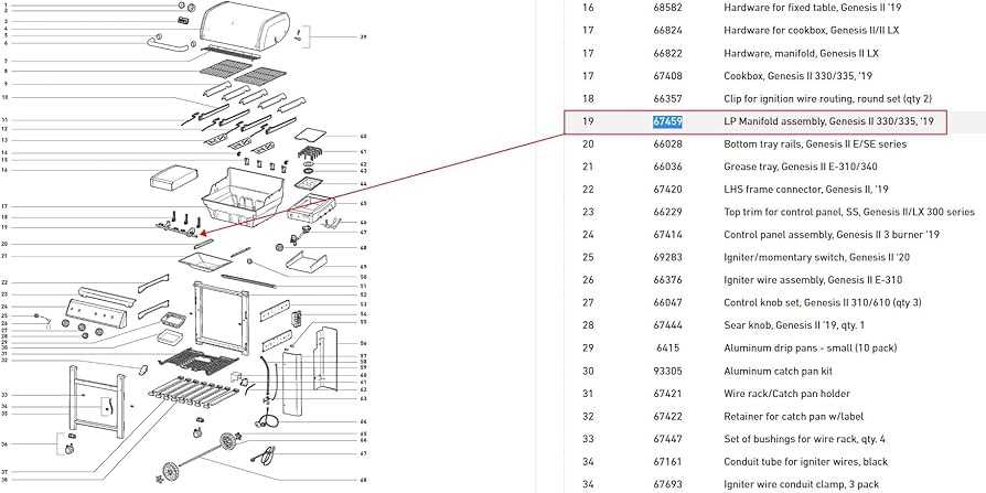 weber genesis e 330 parts diagram