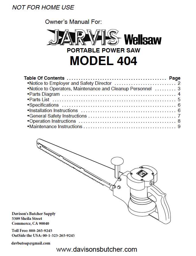 wellsaw 404 parts diagram