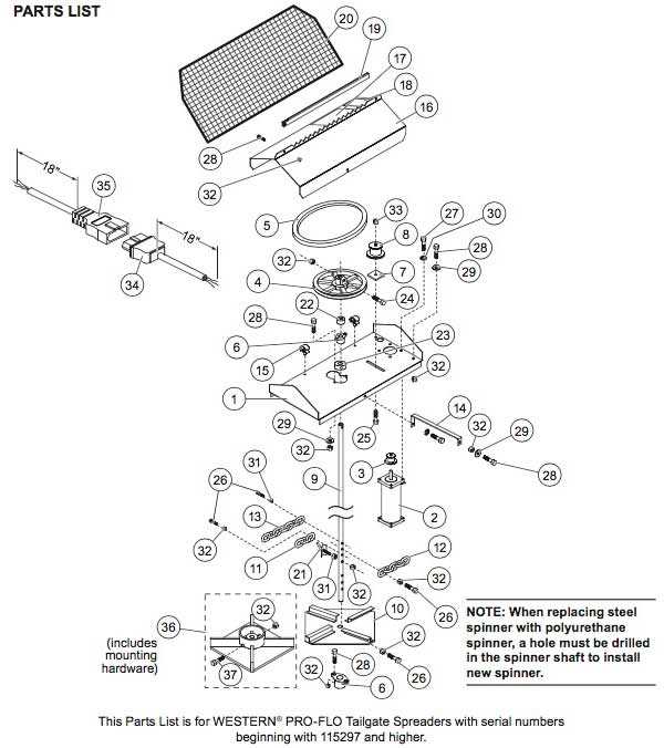 western salt spreader parts diagram