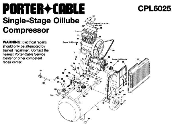 porter cable compressor parts diagram