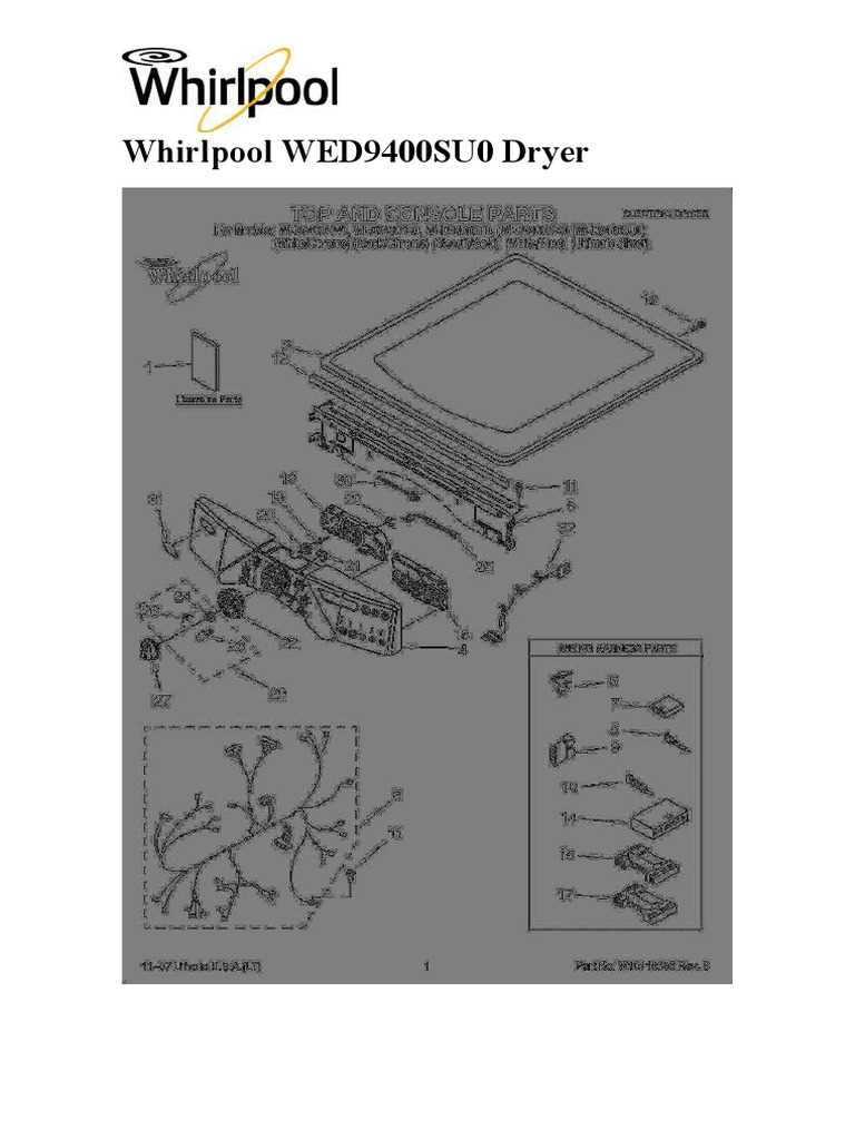 whirlpool cabrio dryer wed6400sw1 parts diagram