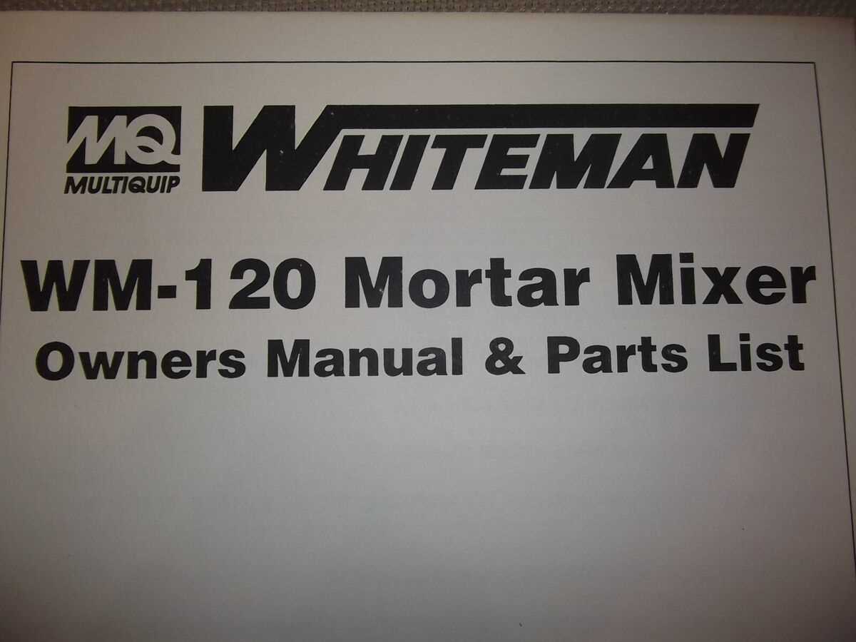 whiteman mortar mixer parts diagram