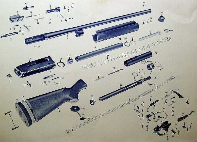 winchester model 12 parts diagram