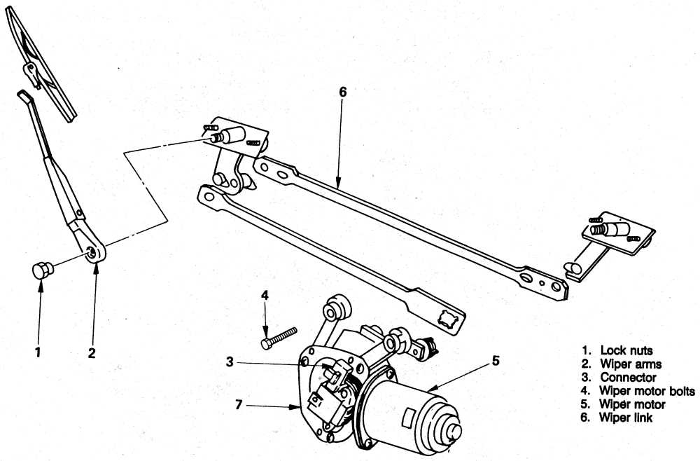 wiper linkage windshield wiper parts diagram