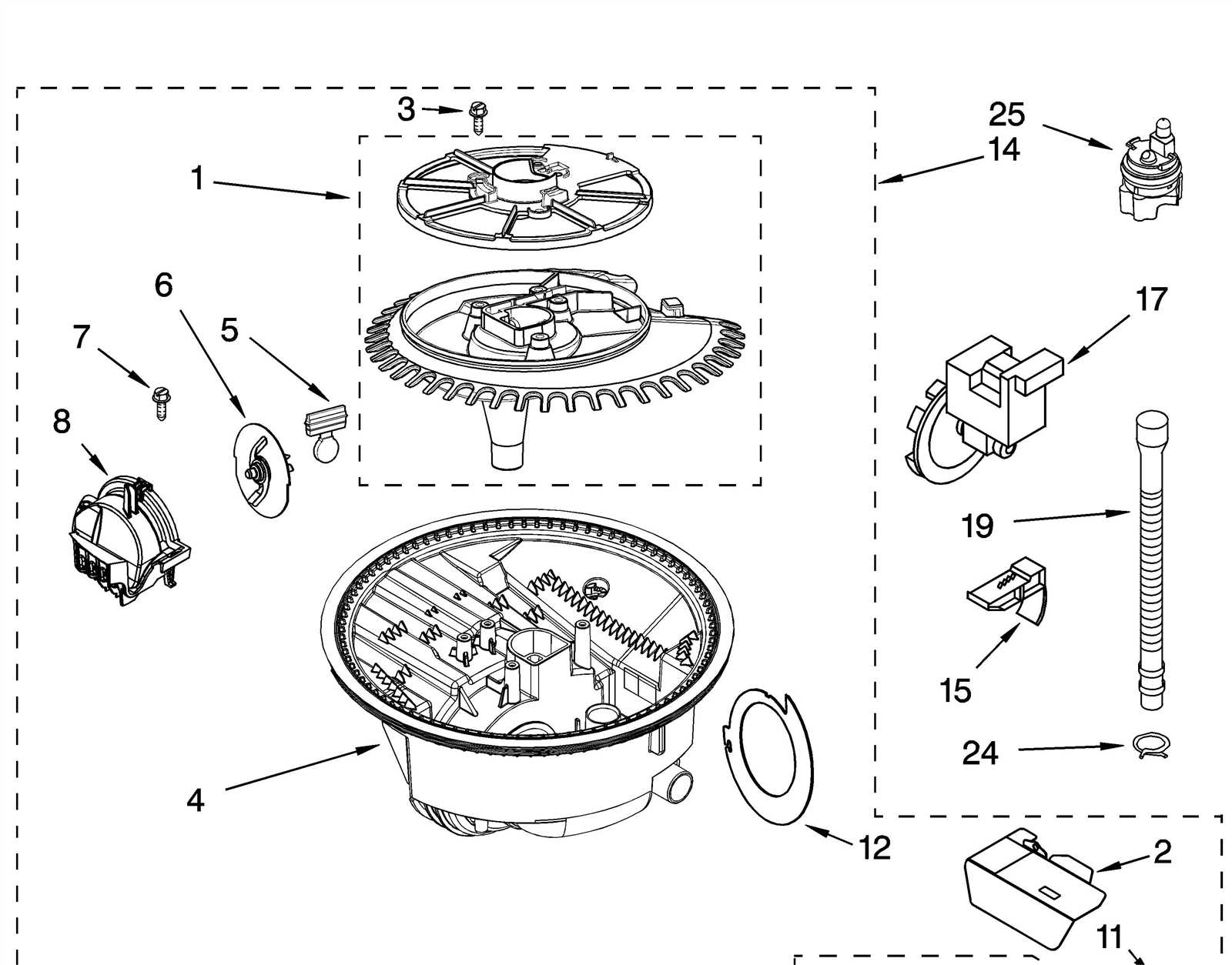 whirlpool quiet partner iii dishwasher parts diagram