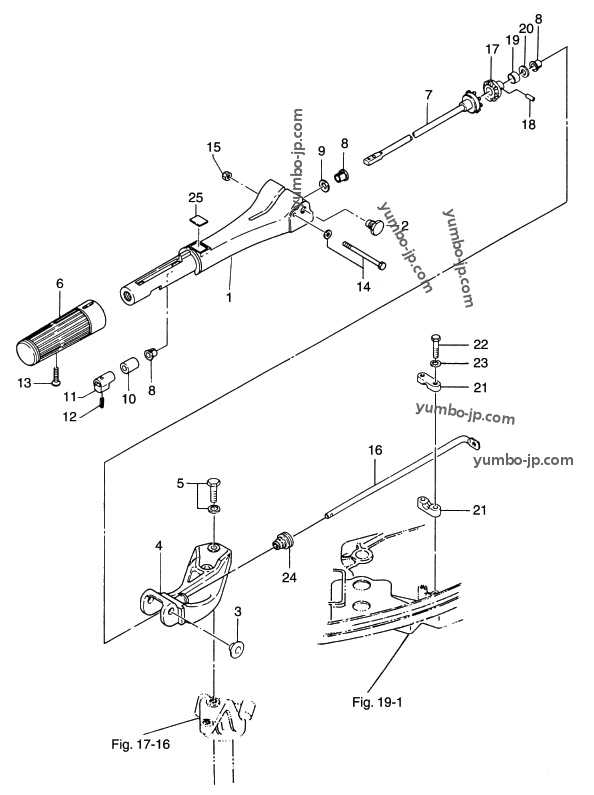 yamaha tiller handle parts diagram