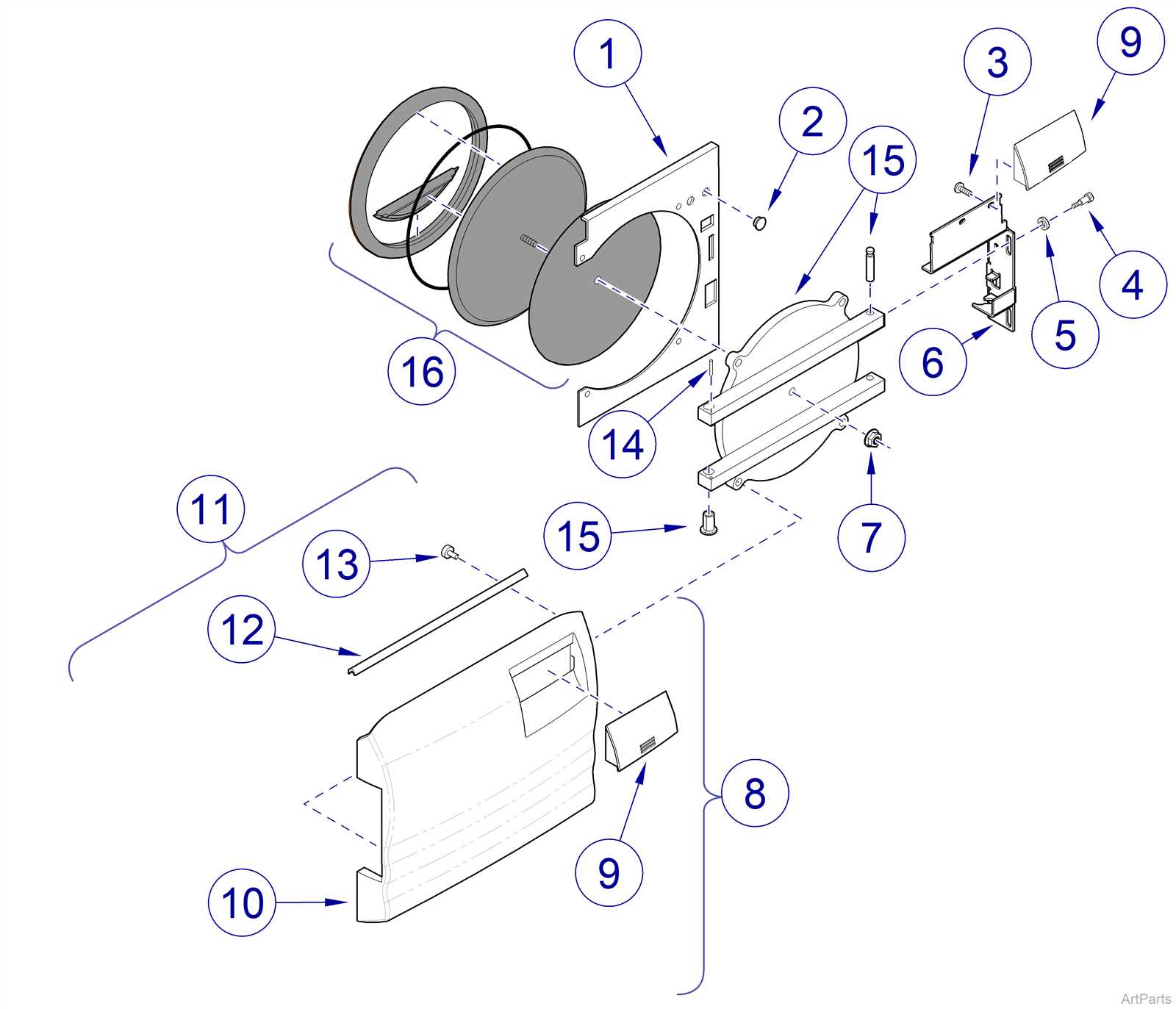 whirlpool gas dryer parts diagram