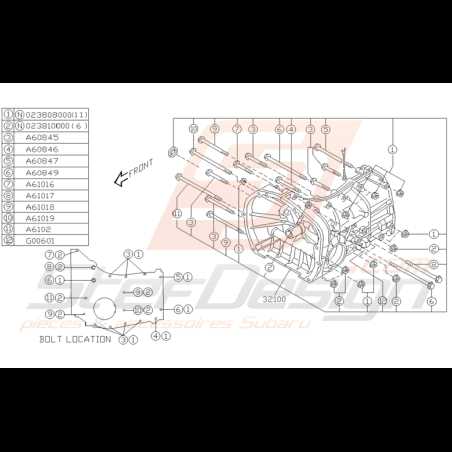 subaru manual transmission parts diagram