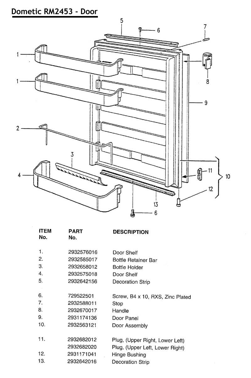 rv door parts diagram