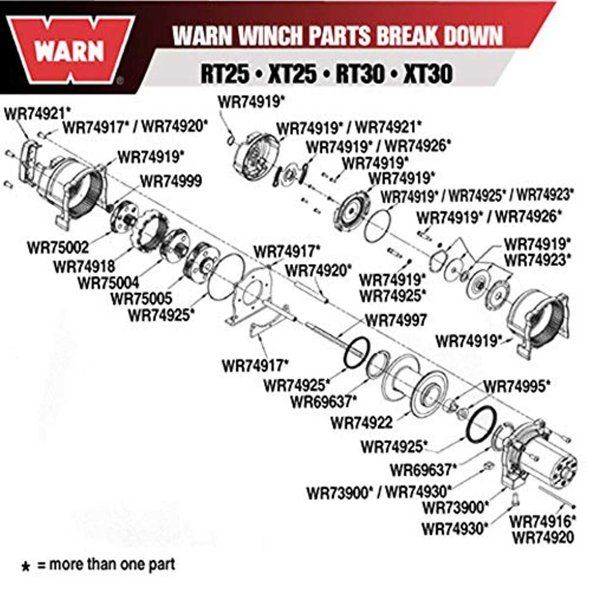 warn a2000 winch parts diagram