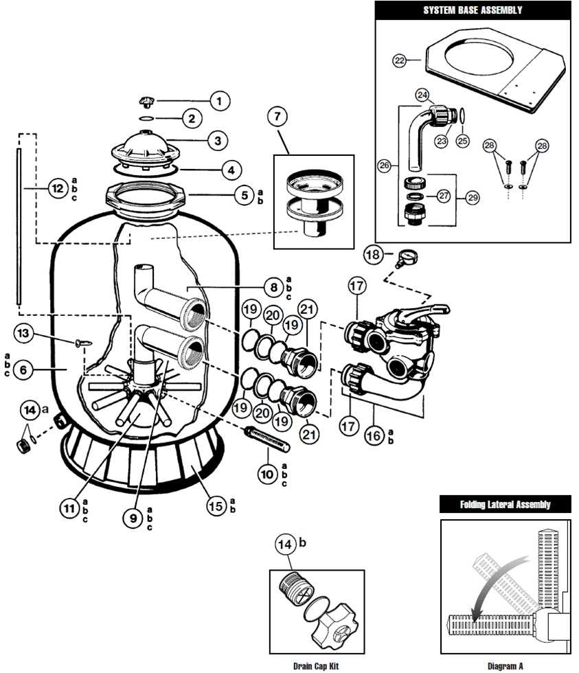 waterway pool filter parts diagram