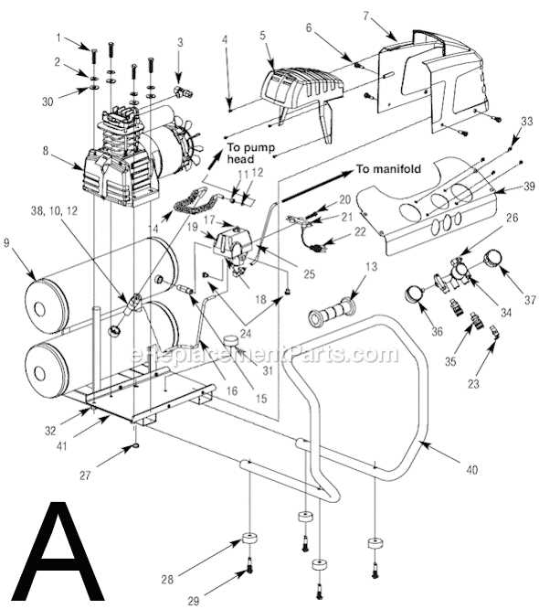 portable air compressor parts diagram