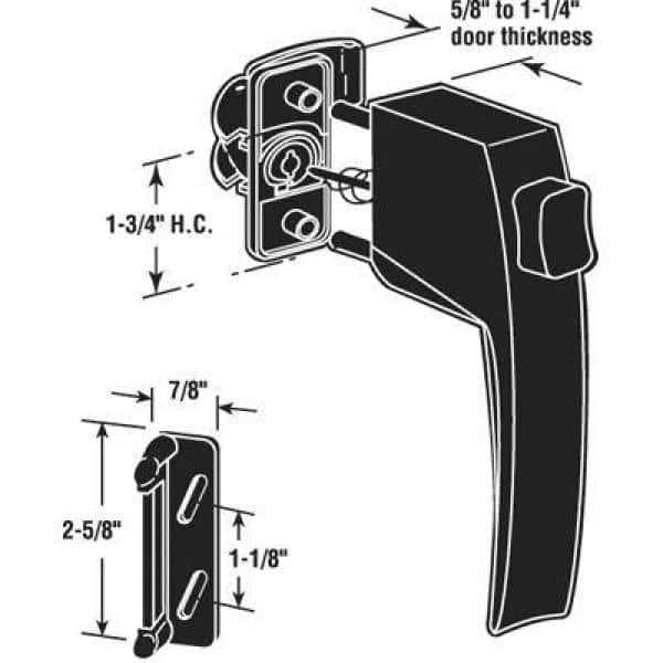 screen door handle parts diagram