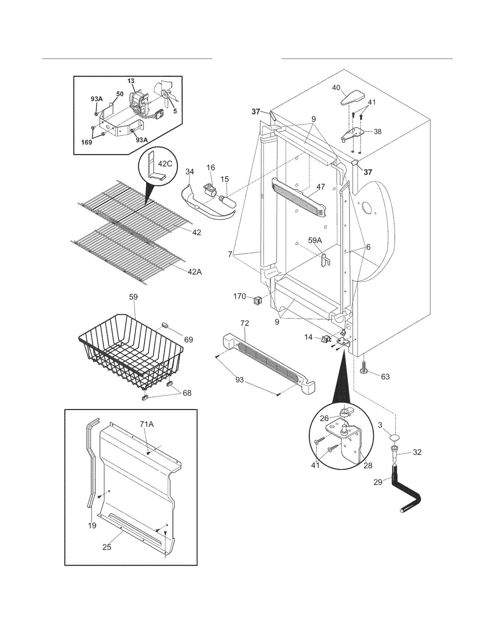 whirlpool upright freezer parts diagram