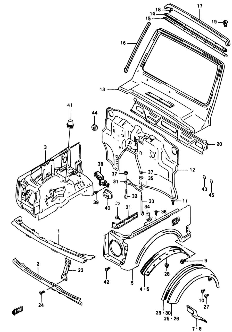 suzuki samurai body parts diagram