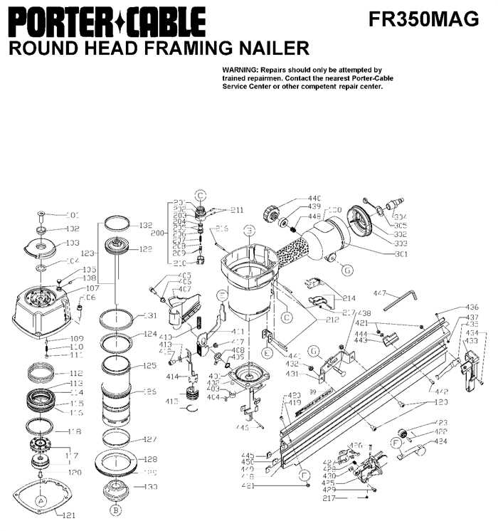 porter cable bn200sb parts diagram