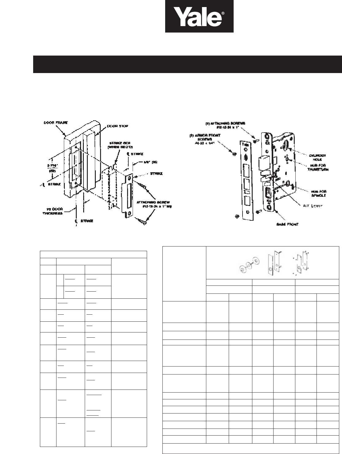 yale 8700 mortise lock parts diagram