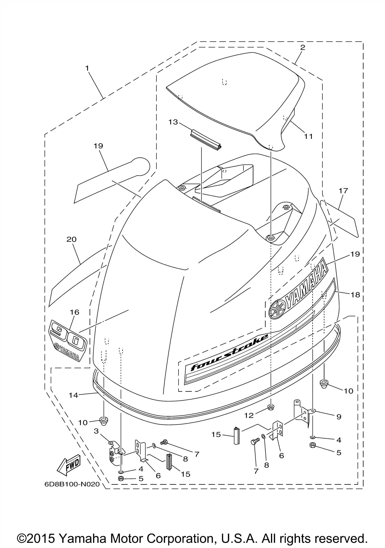 yamaha 150 outboard parts diagram