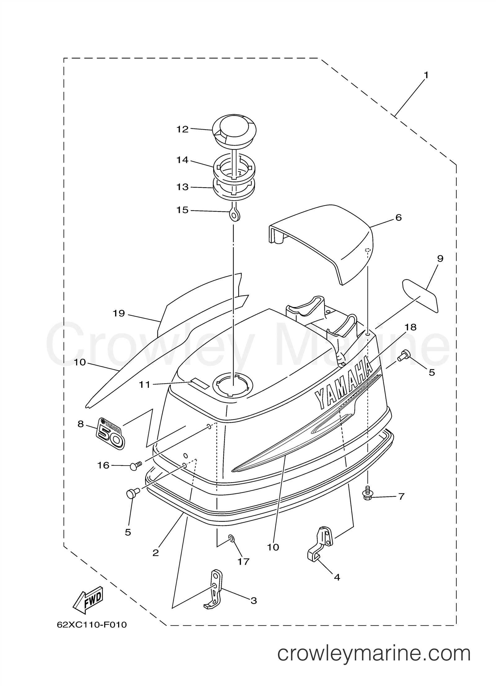 yamaha 50 hp outboard parts diagram