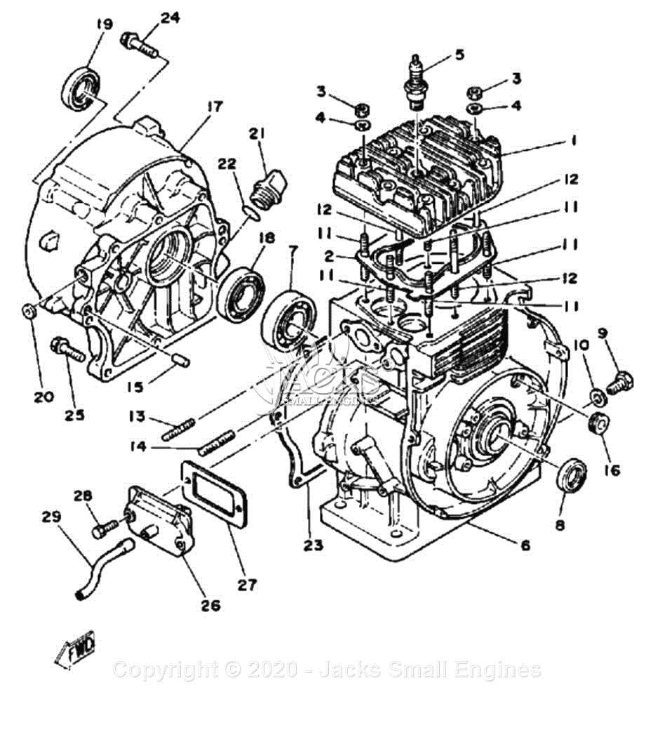 yamaha golf cart engine parts diagram