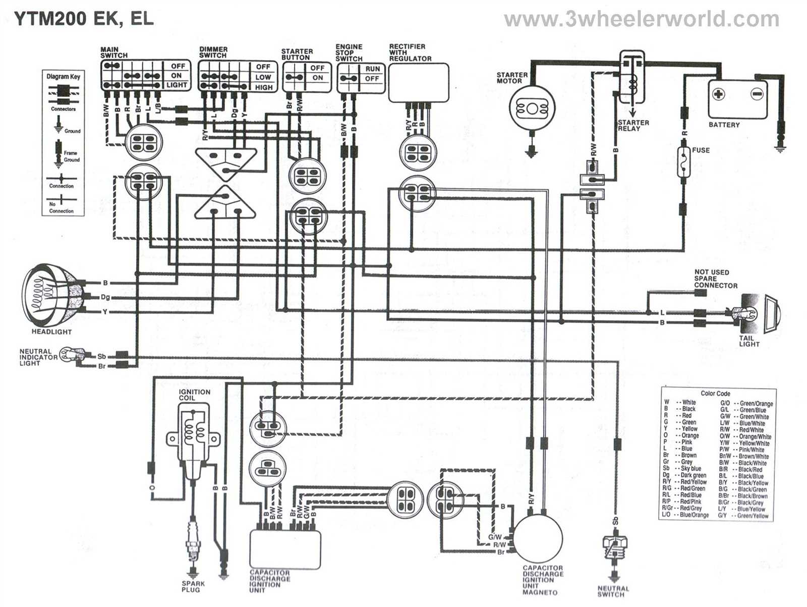 yamaha moto 4 parts diagram