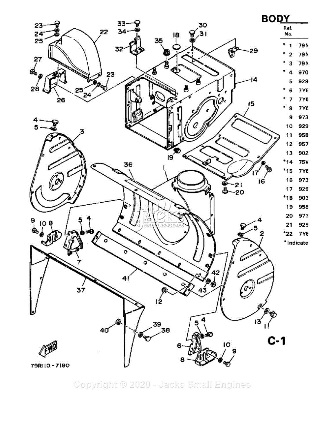 yamaha yt624ej parts diagram