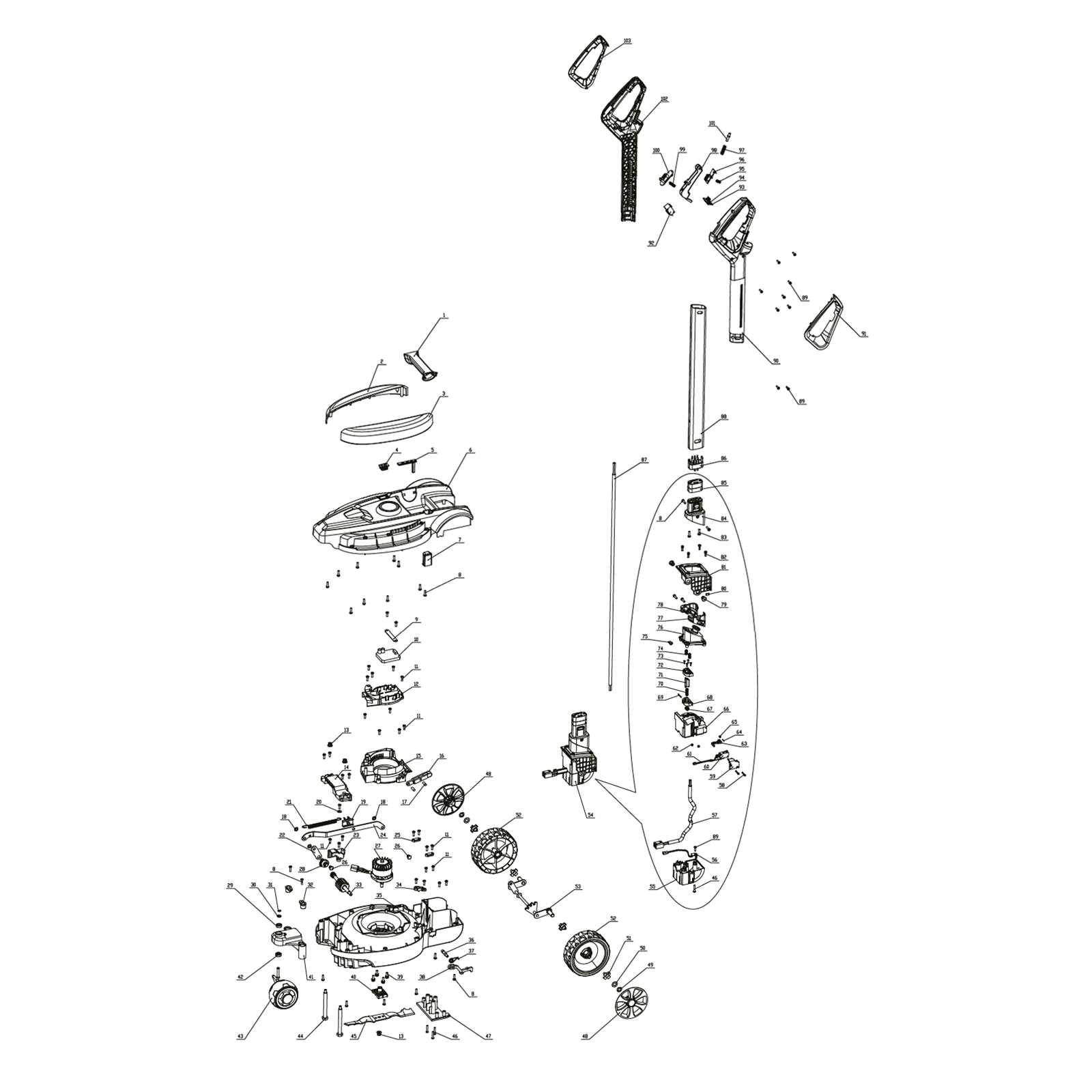 yard force lawn mower parts diagram