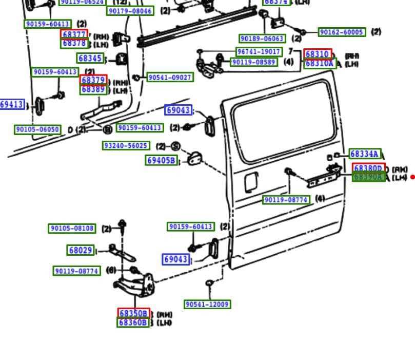 toyota door parts diagram