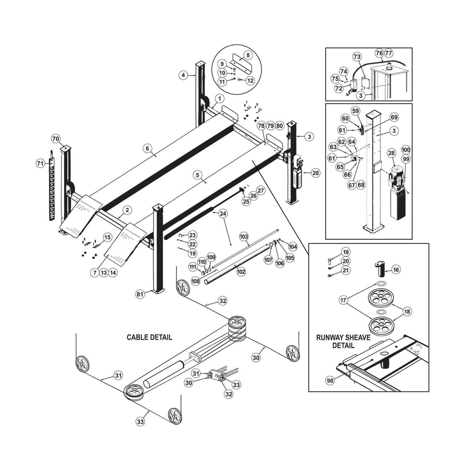 rotary lift parts diagram