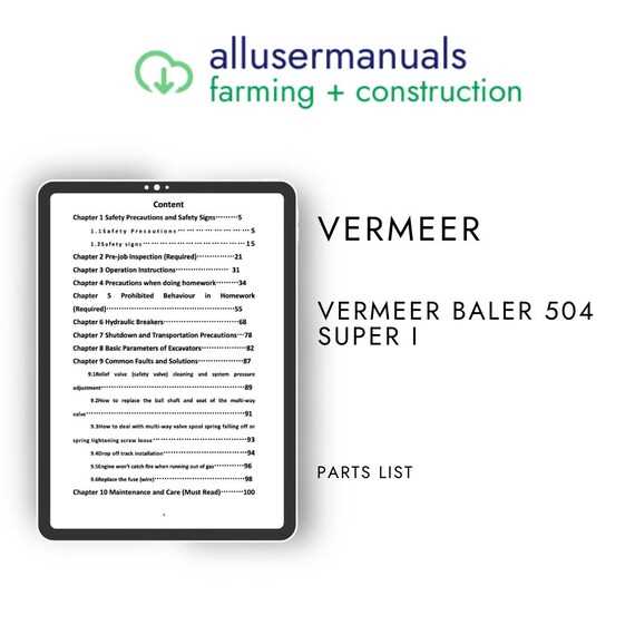 vermeer 504 parts diagram