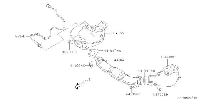 subaru exhaust parts diagram