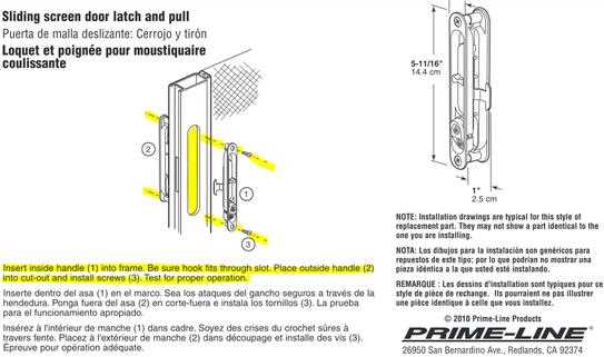 sliding screen door parts diagram