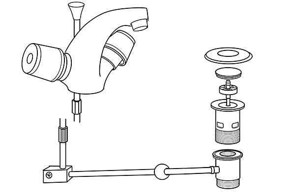 pop up drain parts diagram