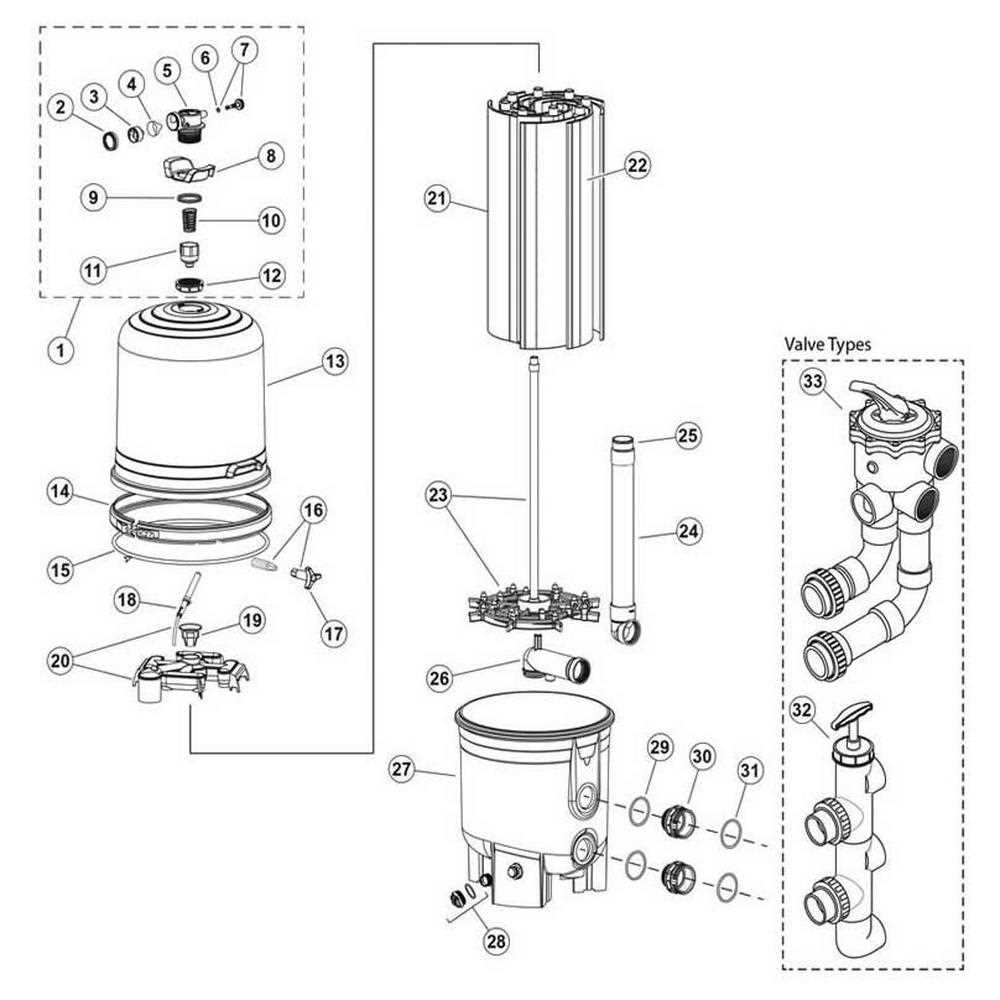 waterway pool filter parts diagram