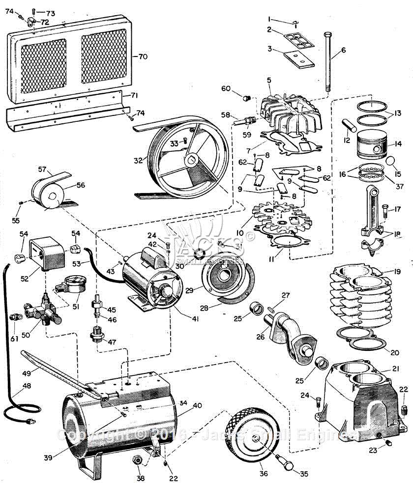 parts of an air compressor diagram