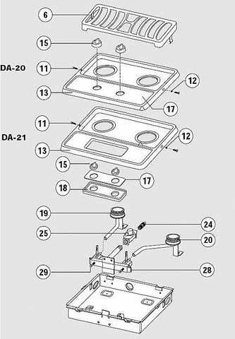 stove top parts diagram