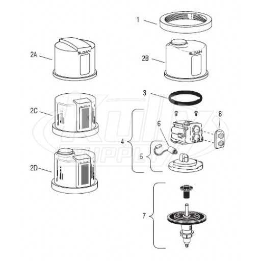 zurn flushometer parts diagram