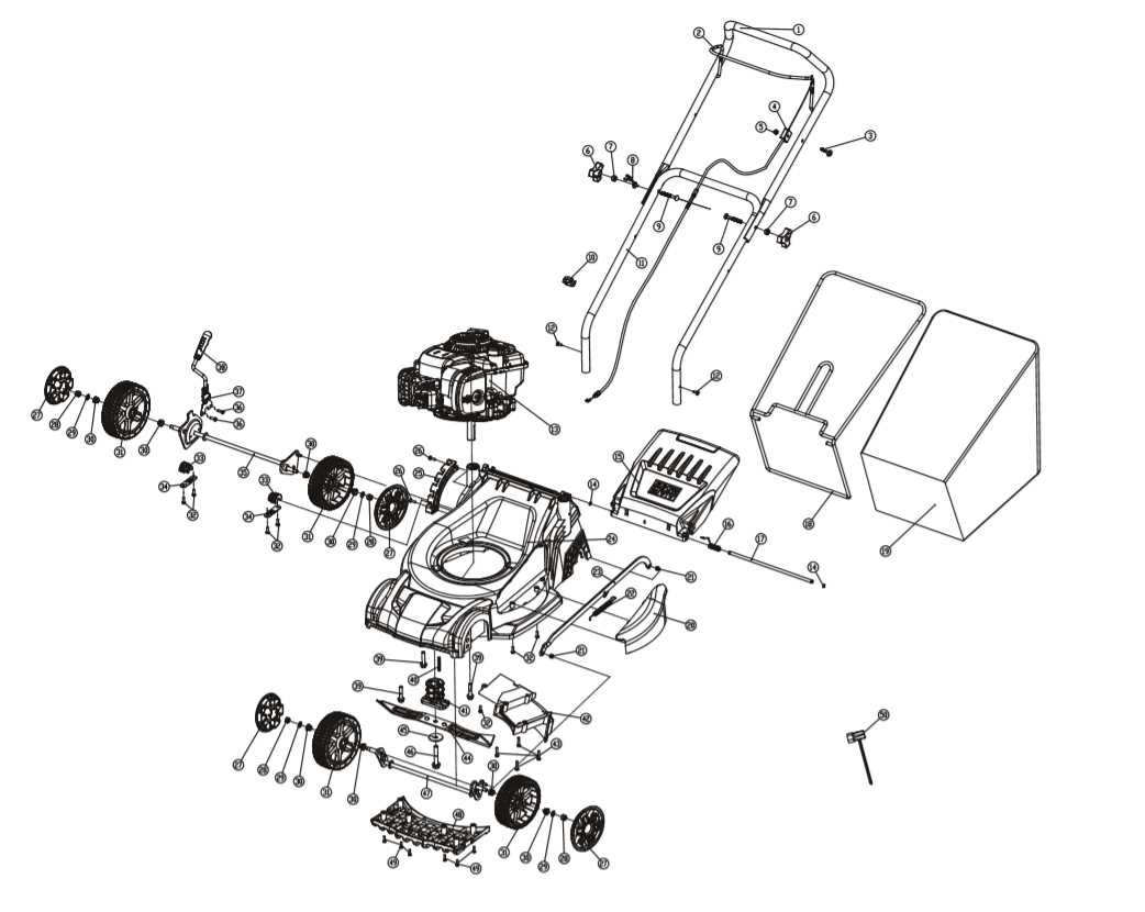 yard force lawn mower parts diagram